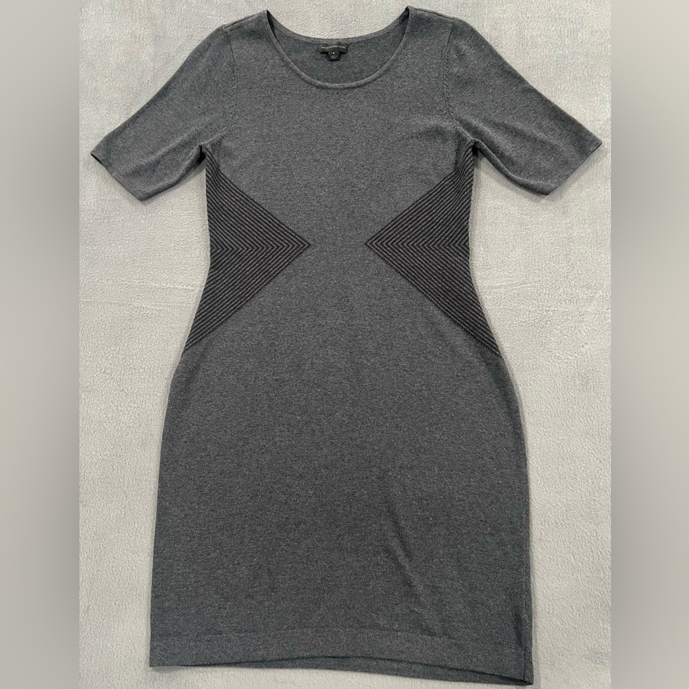 Worthington Knit Dress Stretch with Waist Cinch Design Gray Size L